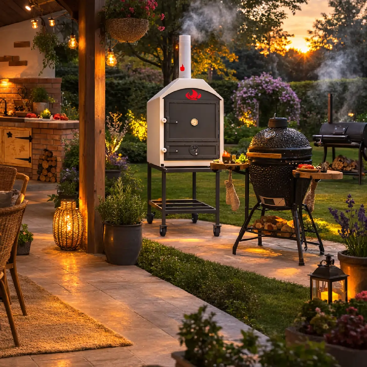 Comparison of kamado, masonry oven, offset BBQ and mobile heat-storage wood-fired oven systems