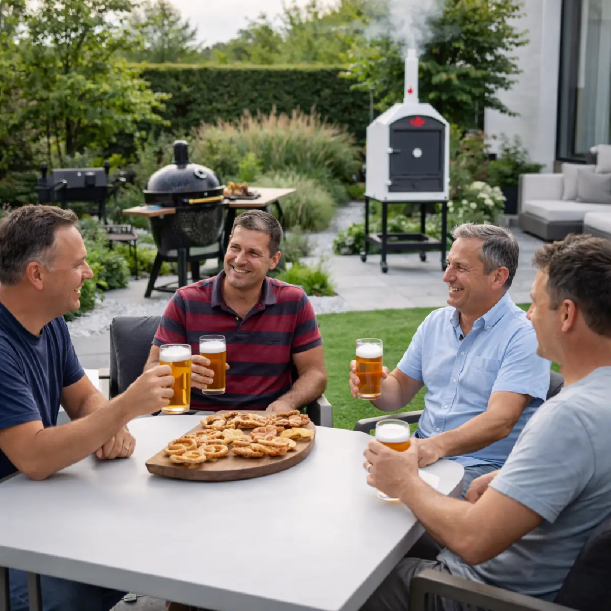 Mobile wood-fired oven as a universal system for pizza, bread, grilling and BBQ