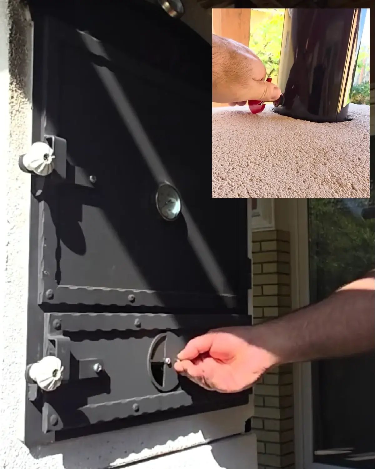 Airflow and flame in a wood-fired oven can be regulated by adjusting the ventilation openings